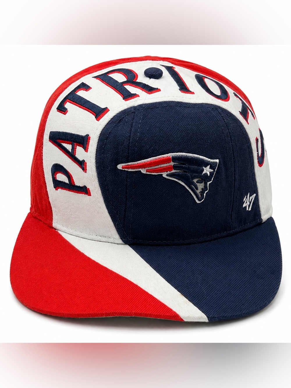 47 clasico Brand New England Patriots Red, White & Navy Panel Cap